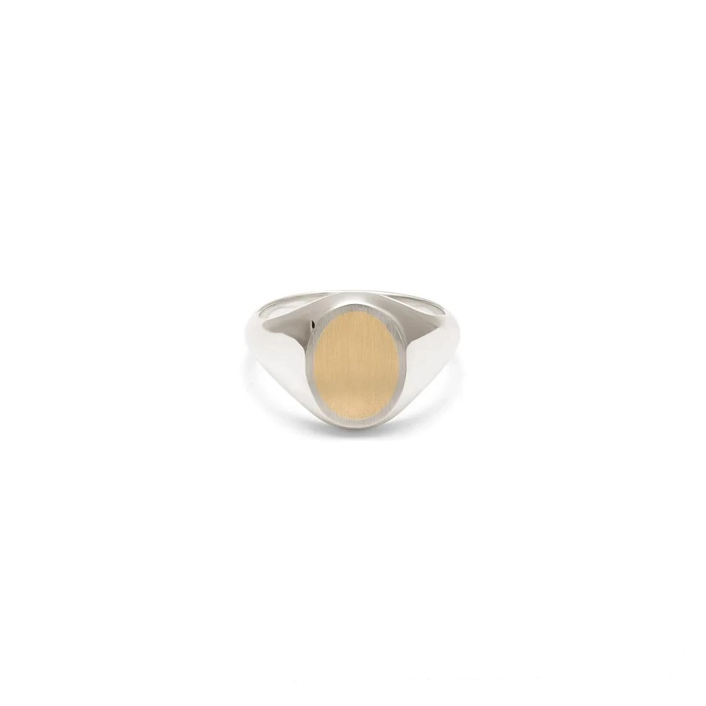 商品MAOR|Maor Meek Ring Oval Top In Silver And Yellow Gold,价格¥3121,第1张图片