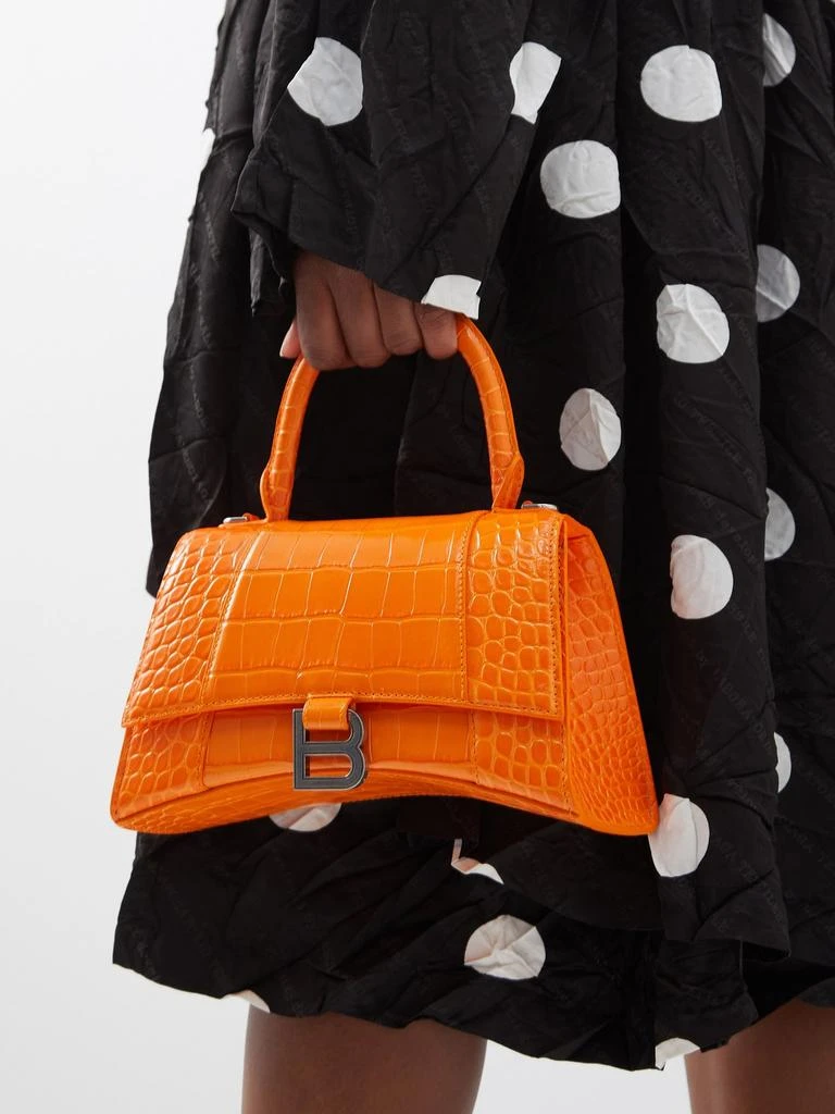 Hourglass S crocodile-effect leather bag 商品