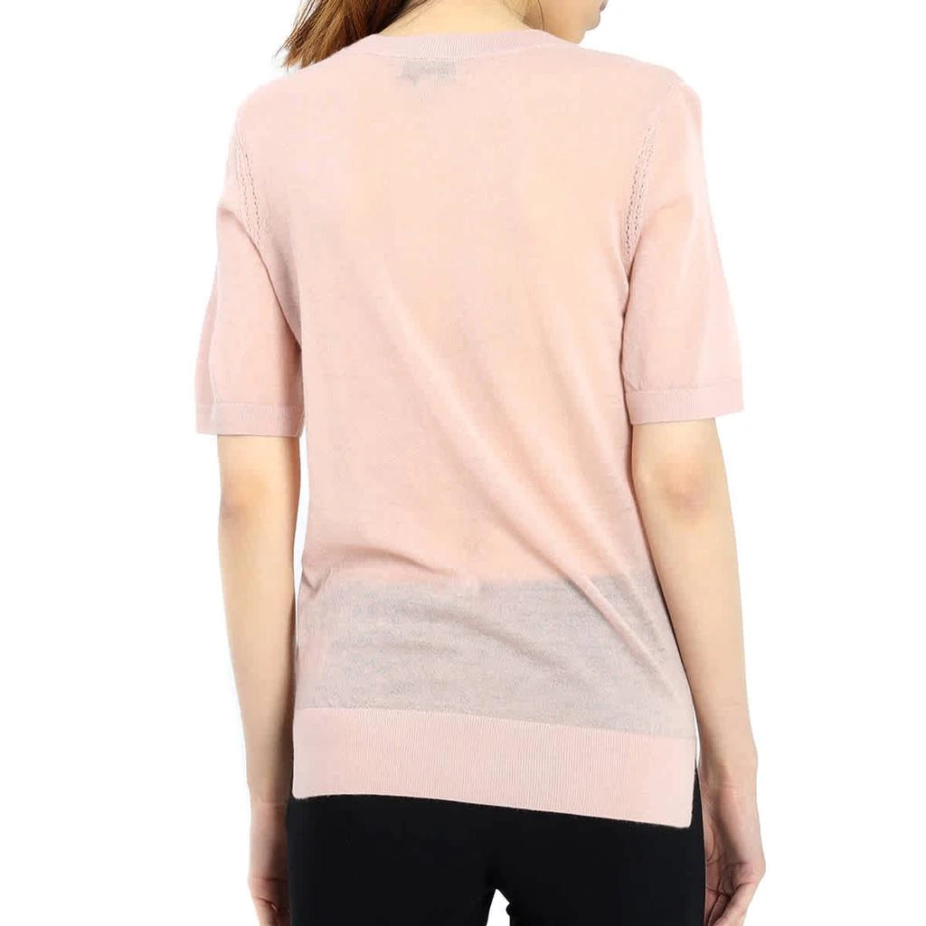 商品Burberry|Burberry Short-sleeve Cashmere Sweater In Thistle Pink, Size X-Small,价格¥670,第3张图片详细描述