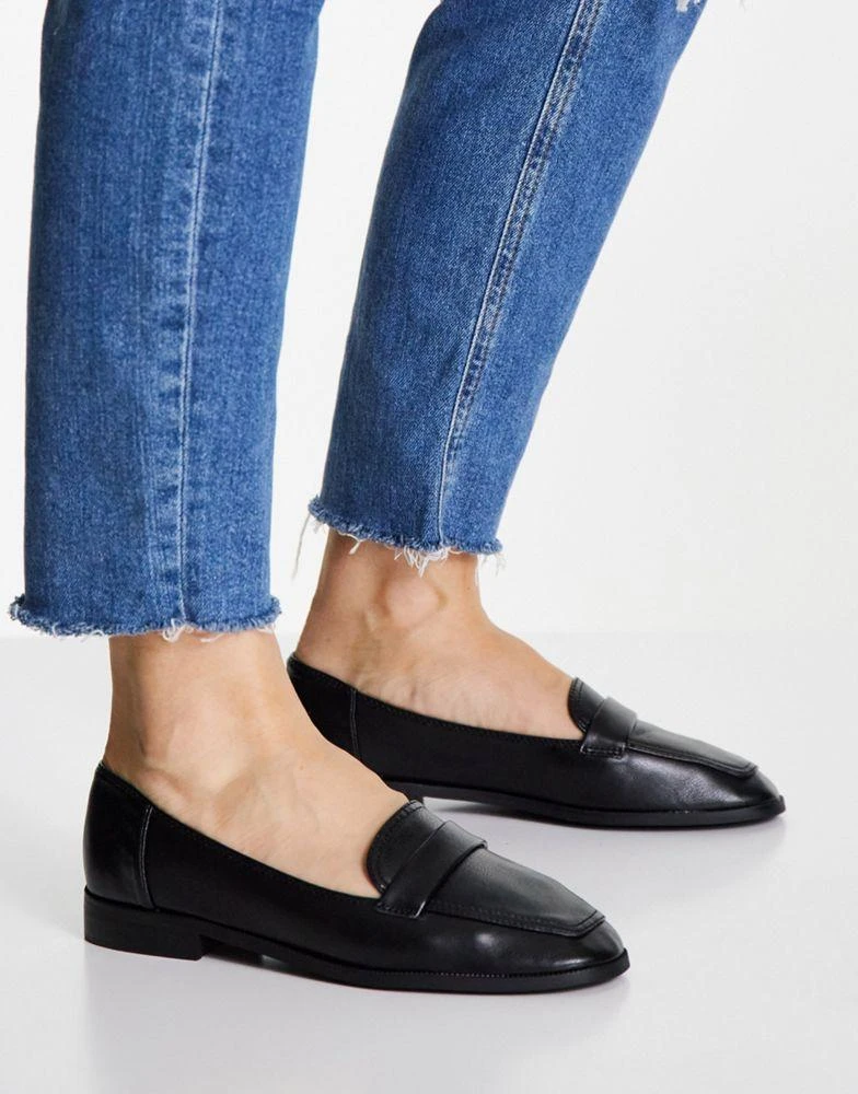 商品ASOS|ASOS DESIGN Mussy loafer flat shoes in black,价格¥188,第1张图片