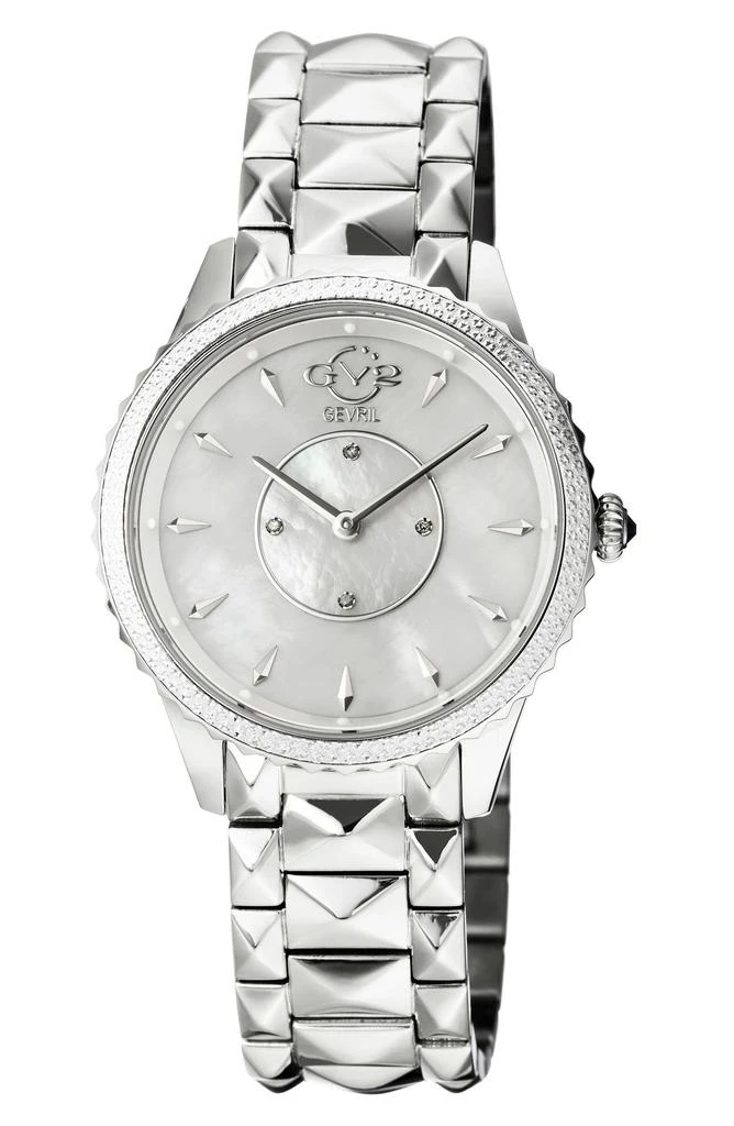 商品Gevril|Women's Siena Swiss Quartz Diamond Bracelet Watch, 38mm - 0.0044 ctw,价格¥2275,第1张图片