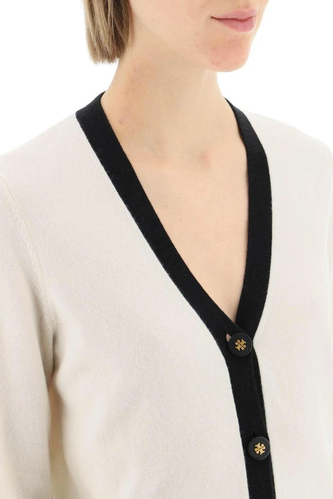 商品Tory Burch|CASHMERE CARDIGAN WITH CONTRAST TRIMMINGS,价格¥3185,第5张图片详细描述