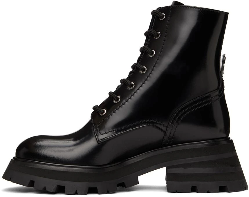 商品Alexander McQueen|Black Patent Lace-Up Boots,价格¥3527,第3张图片详细描述