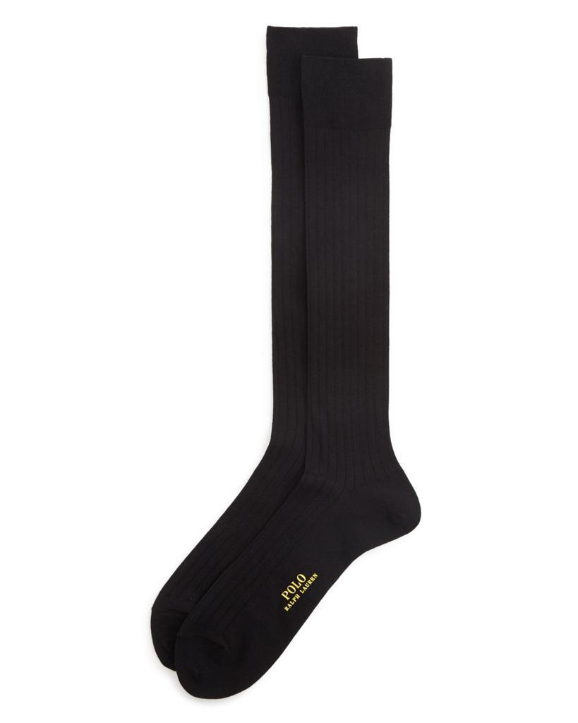 商品Ralph Lauren|Over-The-Calf Ribbed Dress Socks,价格¥177,第1张图片