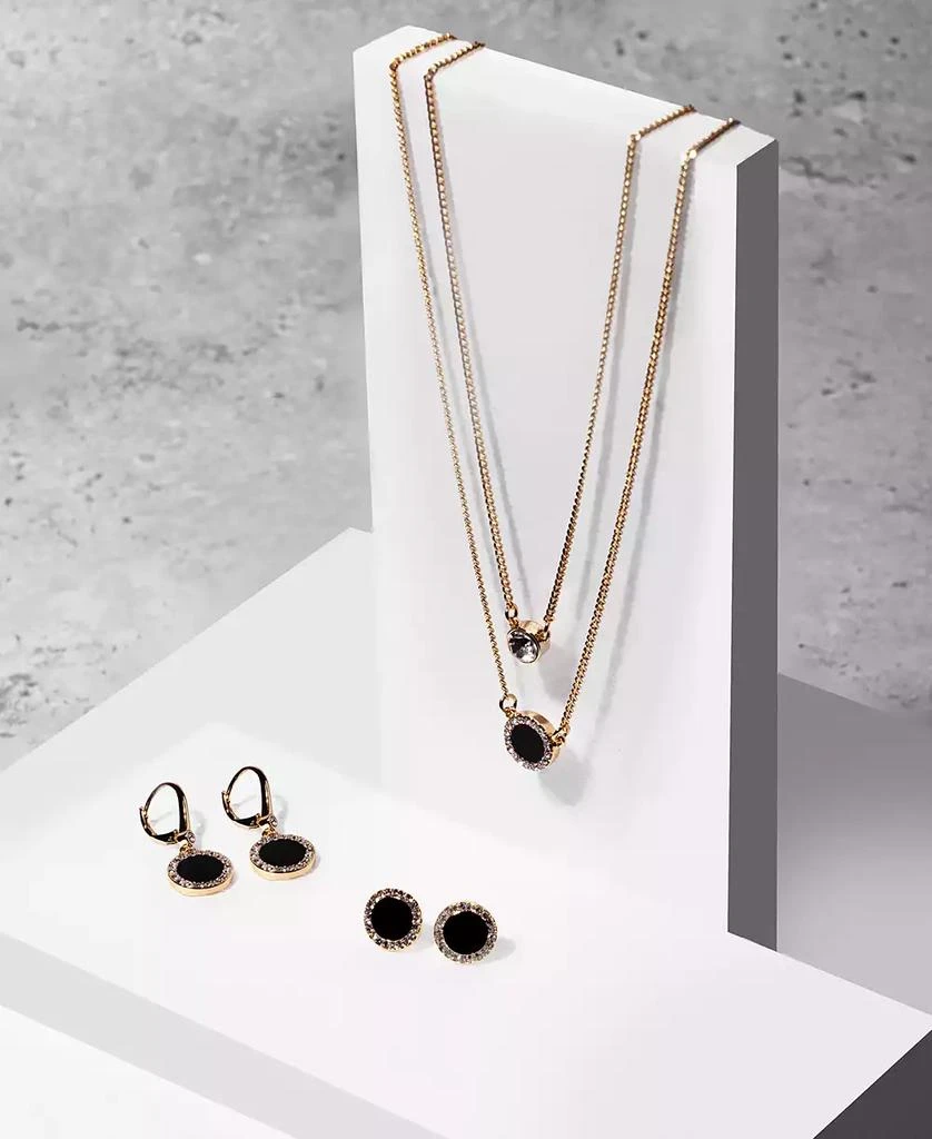商品DKNY|Gold-Tone Stone & Crystal Halo Stud Earrings,价格¥209,第3张图片详细描述