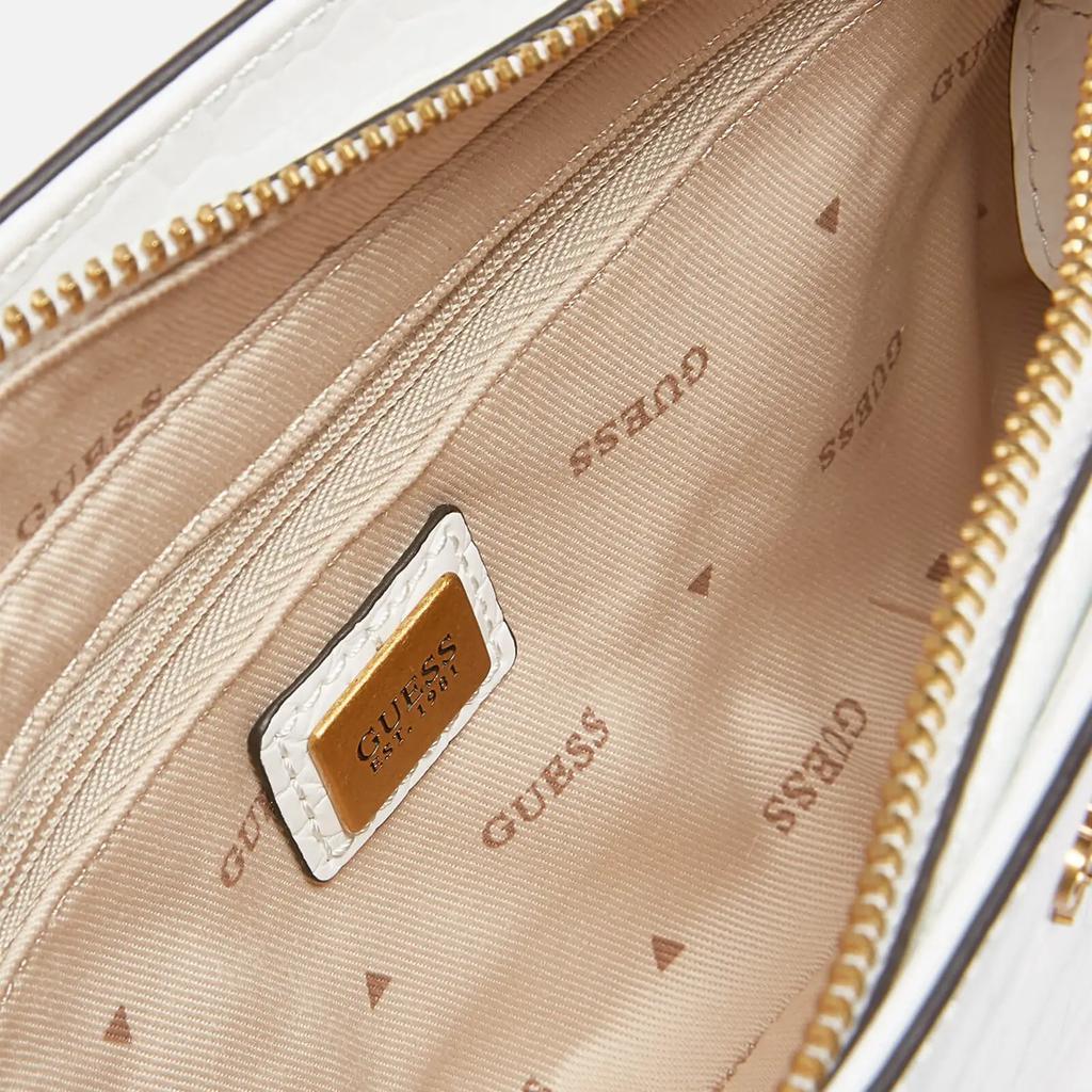 商品GUESS|Guess Women's Katey Croc Mini Top Zip Shoulder Bag - White,价格¥920,第7张图片详细描述