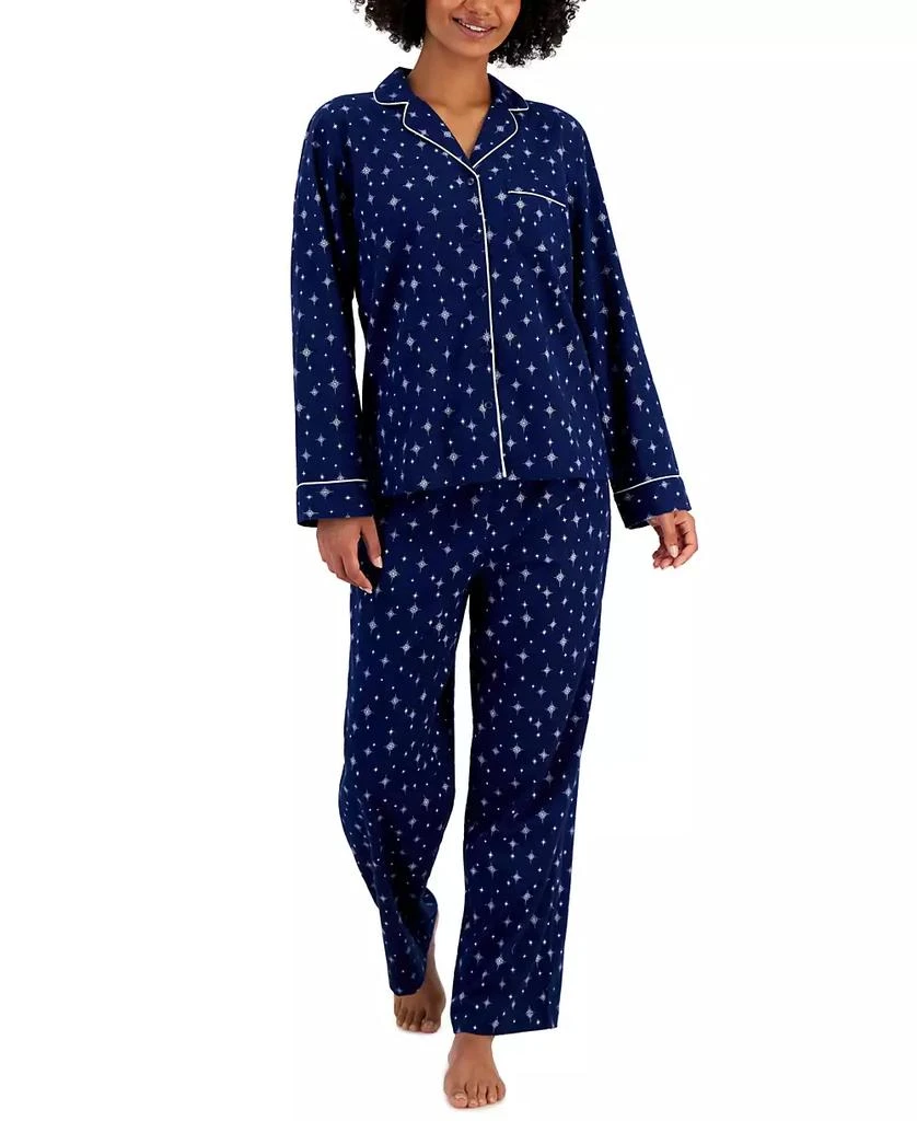 商品Charter Club|Printed Cotton Flannel Packaged Pajama Set, Created for Macy's,价格¥115,第1张图片