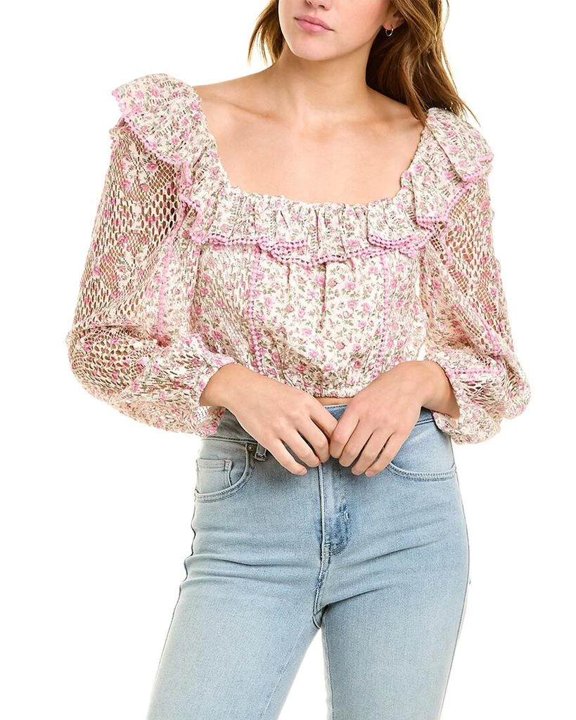 商品LOVESHACKFANCY|LoveShackFancy Dorabella Crop Top,价格¥476,第1张图片