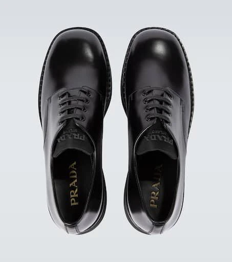 商品Prada|Leather platform Derby shoes,价格¥8860,第4张图片详细描述