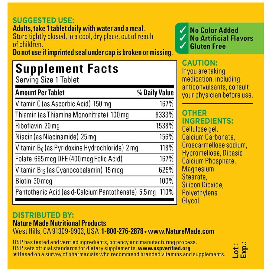 Super B Complex with Vitamin C and Folic Acid Tablets 商品