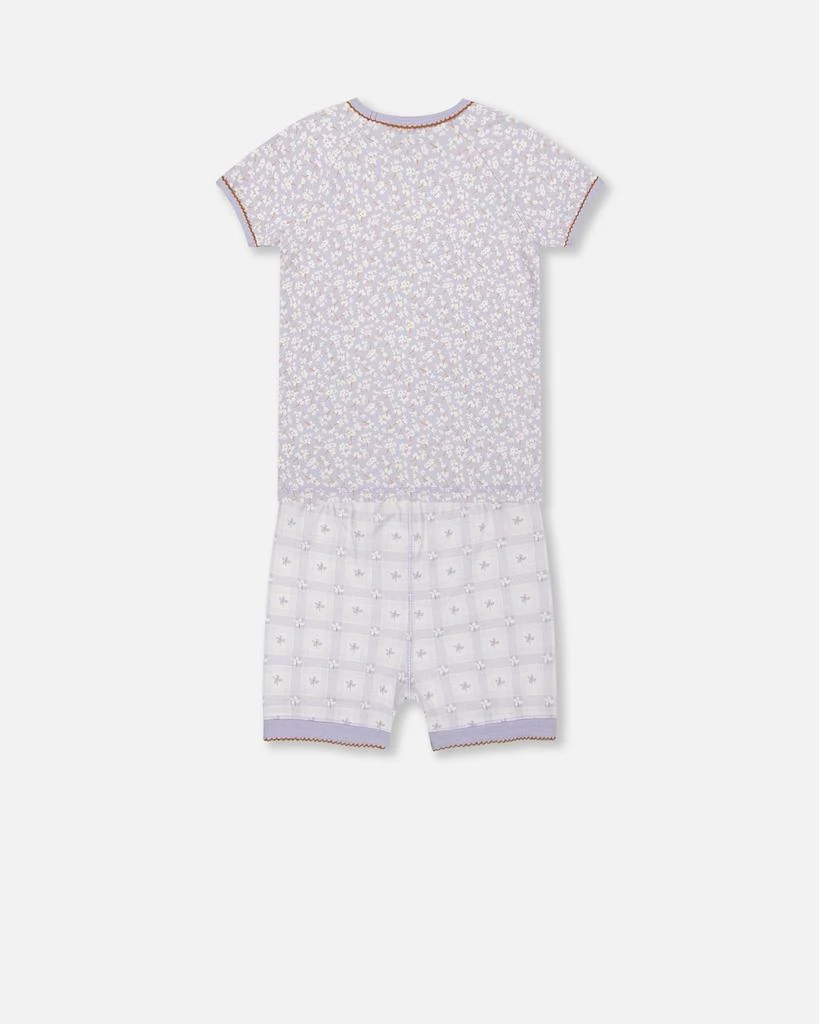 商品Deux par Deux|Organic Cotton Two Piece Pajama Set Lilac Printed Little Flowers,价格¥143,第4张图片详细描述