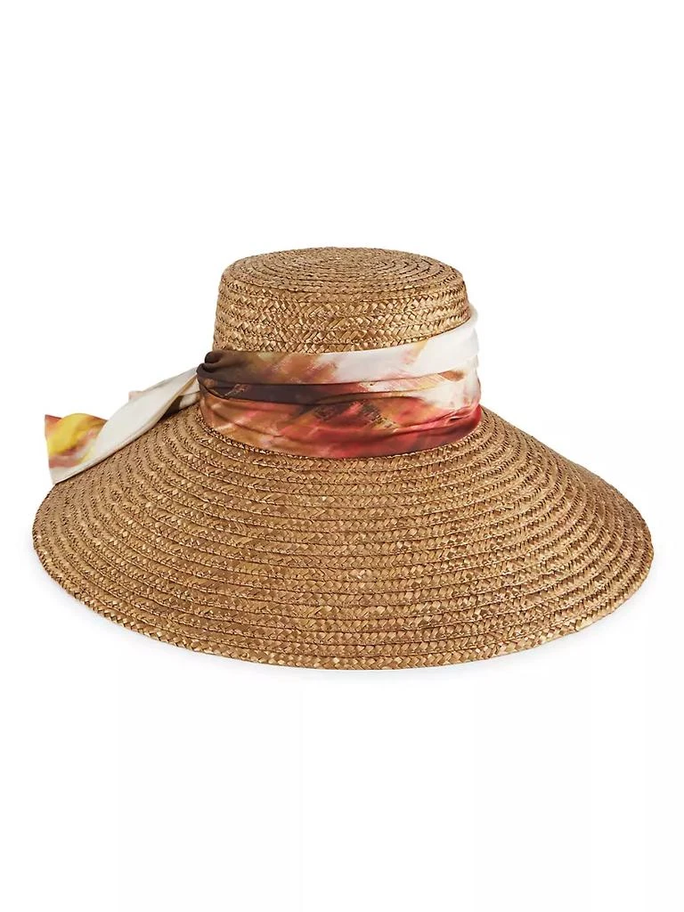 商品Eugenia Kim|Mirabel Watercolor Print-Trimmed Straw Fedora,价格¥3642,第1张图片