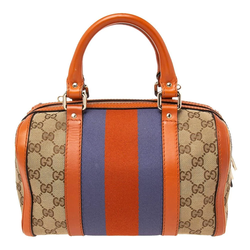 商品[二手商品] Gucci|Gucci Beige/Brown GG Canvas And Leather Small Vintage Web Boston Bag,价格¥3172,第4张图片详细描述