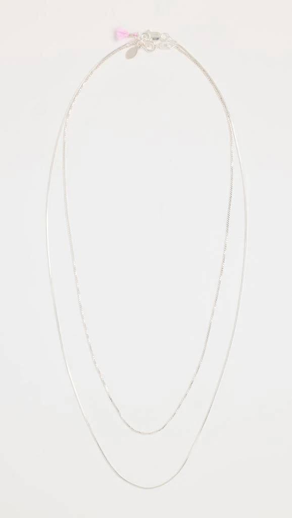 商品Shashi|SHASHI Silver Line 项链,价格¥657,第1张图片