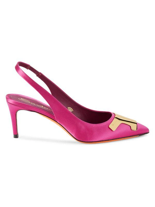 商品Santoni|Slingback Kitten Heel Pumps,价格¥2553,第1张图片