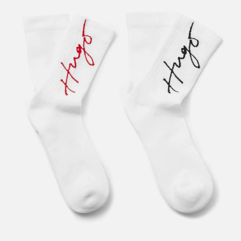 商品HUGO Bodywear|HUGO Bodywear Two-Pack Logo Cotton-Blend Socks,价格¥79,第2张图片详细描述