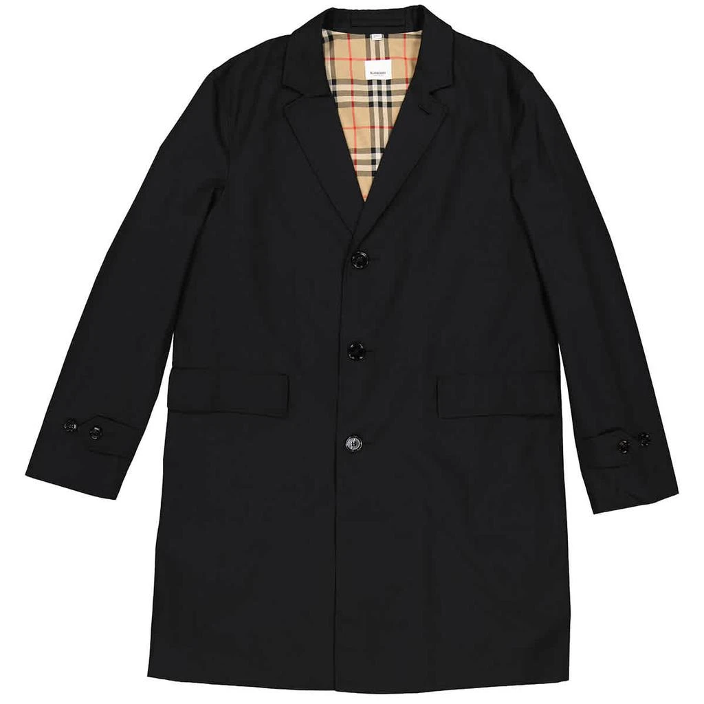 商品Burberry|Farringdon Black Cotton Gabardine Single-breasted Lab Coat,价格¥10806,第1张图片