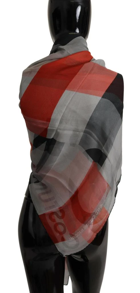 商品Costume National|Costume National Gray Red Shawl Foulard Wrap  Scarf,价格¥714,第2张图片详细描述