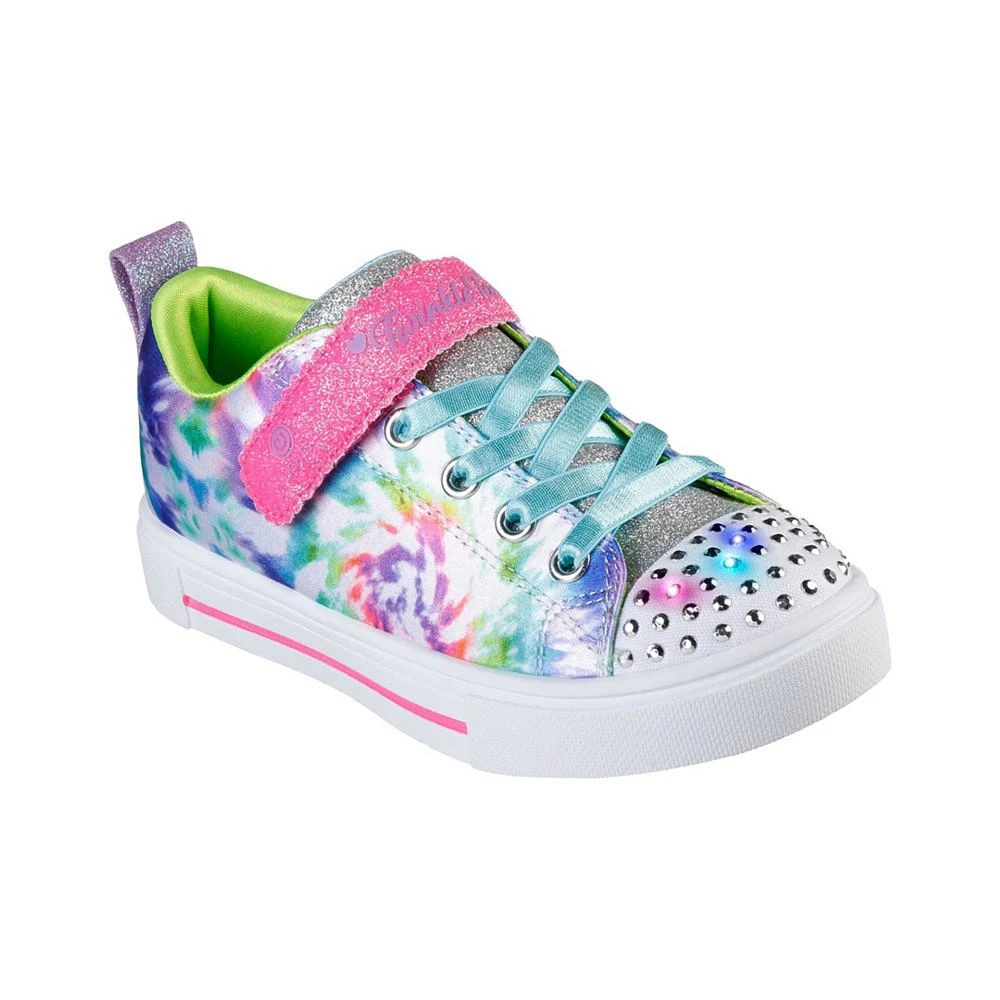 商品SKECHERS|Little Girls Twinkle Toes - Twinkle Sparks - Stormy Brights Stay-Put Light-Up Casual Sneakers from Finish Line,价格¥128,第1张图片