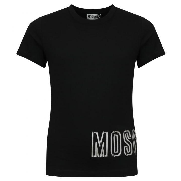 商品Moschino|Black Wrap Around Logo T Shirt,价格¥224,第1张图片