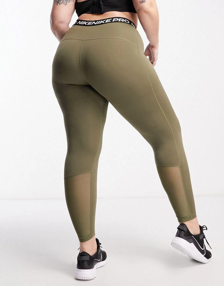 商品NIKE|Nike Pro Training Plus 365 7/8 leggings in khaki,价格¥352,第2张图片详细描述