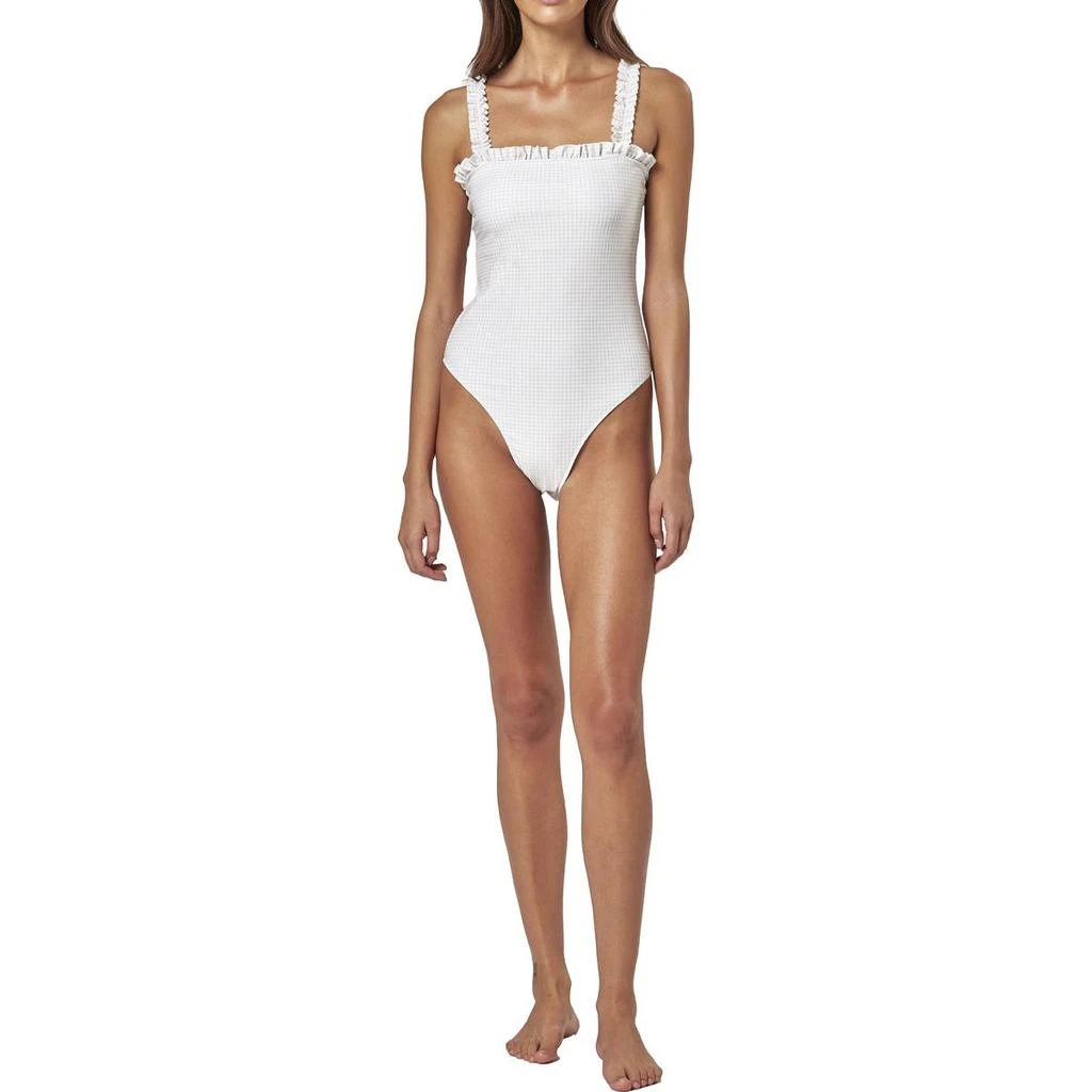 商品Charlie Holiday|Charlie Holiday Millie Women's Gingham Print Ruffle Trim One Piece Swimsuit,价格¥116,第1张图片