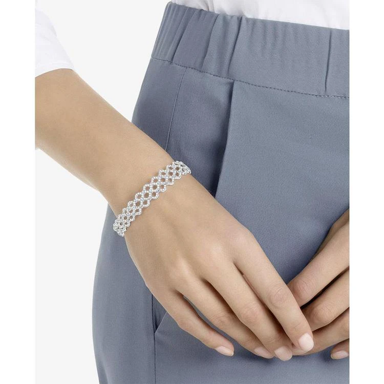 商品Swarovski|Silver-Tone Crystal Pavé Wavy Openwork Bracelet,价格¥1252,第2张图片详细描述