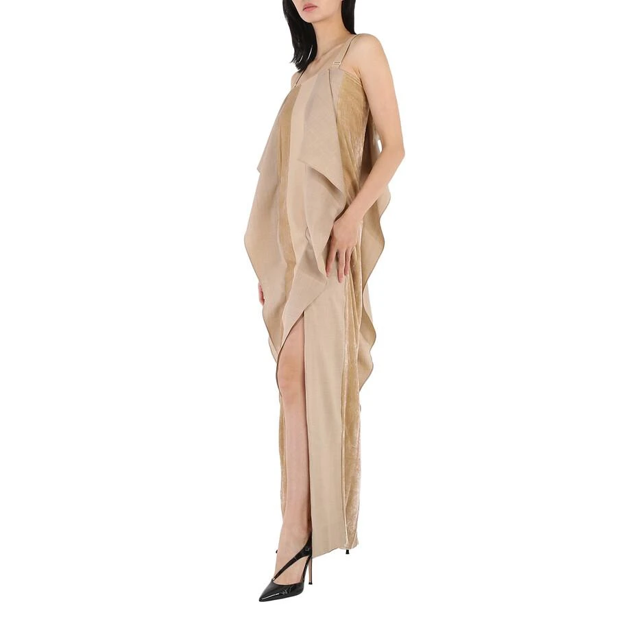 商品Burberry|Burberry Panelled Wool Silk And Velvet Gown With Feather Detail, Brand Size 2 (US Size 0),价格¥5018,第3张图片详细描述