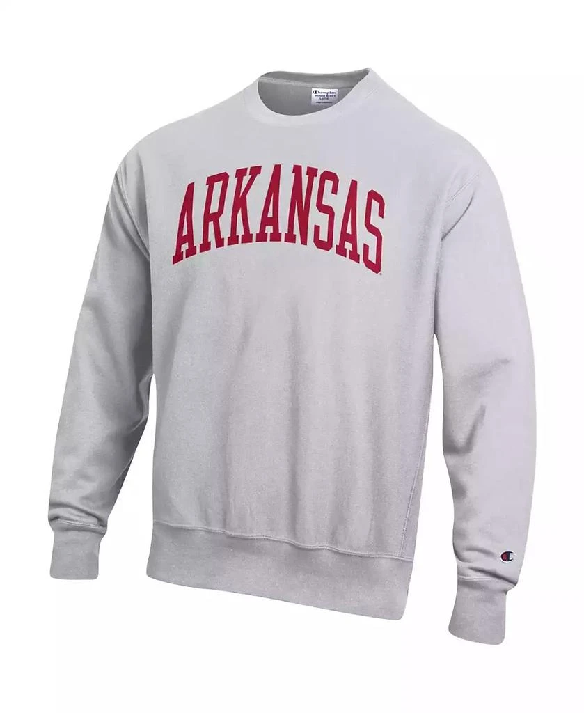 商品CHAMPION|Men's Ash Arkansas Razorbacks Big and Tall Reverse Weave Fleece Crewneck Pullover Sweatshirt,价格¥389,第2张图片详细描述