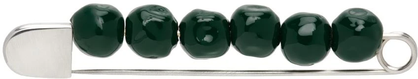 商品Jil Sander|Silver & Green Beaded Pin,价格¥1204,第1张图片