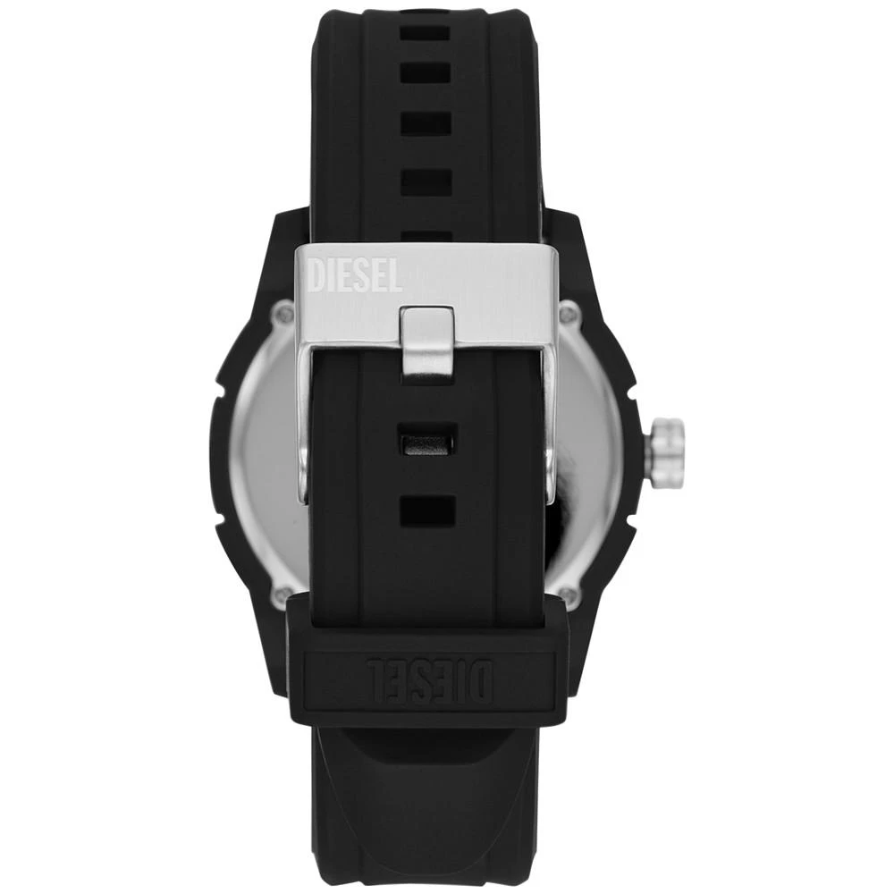 商品Diesel|Men's Double Up Black Silicone Strap Watch 43mm,价格¥372,第3张图片详细描述