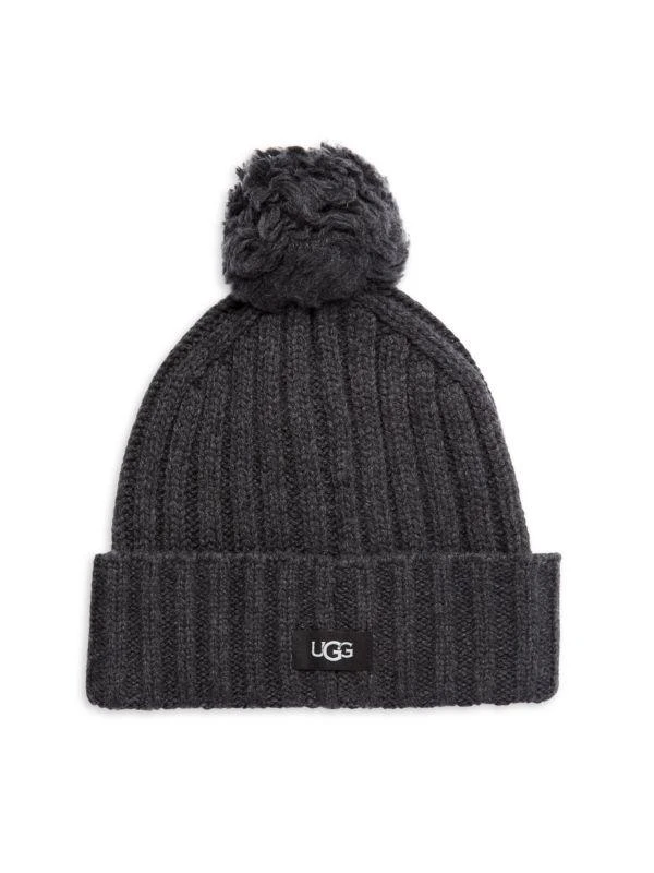 商品UGG|Faux Fur Pom Rib Knit Beanie,价格¥380,第1张图片