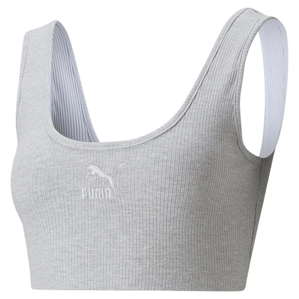 商品Puma|Classics Ribbed Cropped Scoop Neck Tank Top,价格¥100,第3张图片详细描述