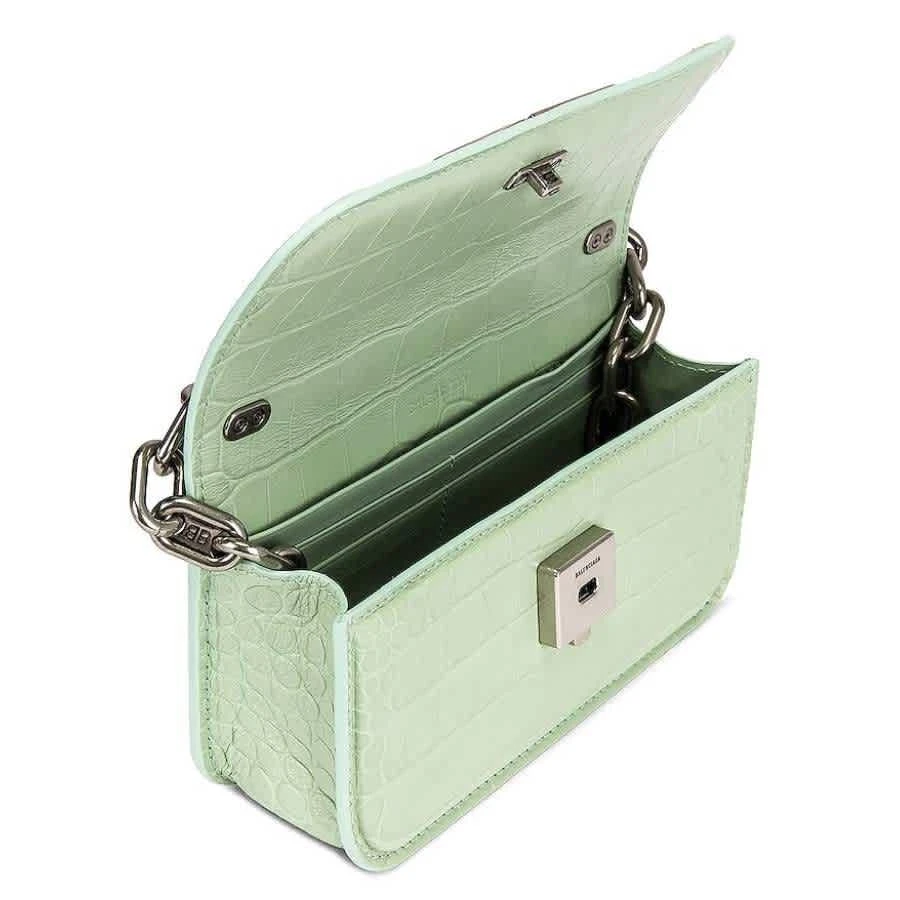 商品Balenciaga|Light Green Croc-Embossed Leather XS Gossip Bag,价格¥6496,第3张图片详细描述