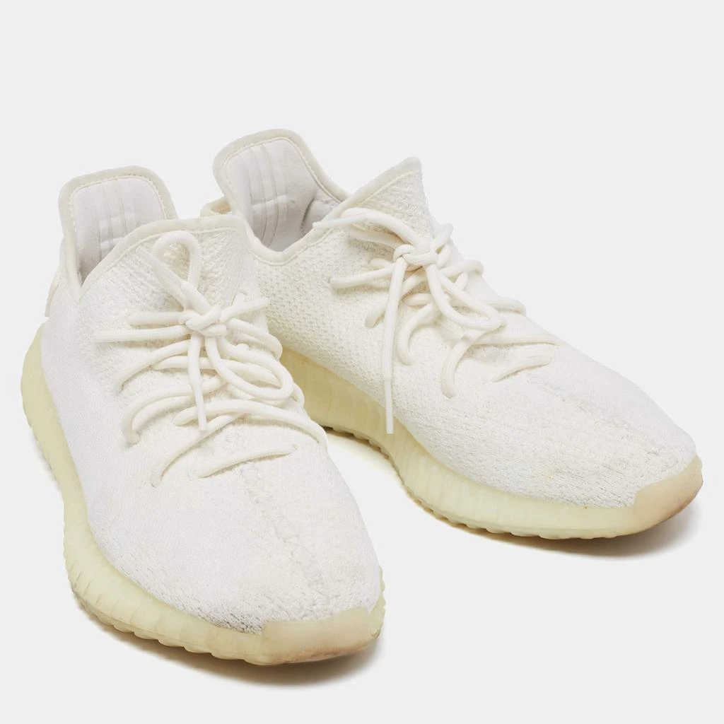 商品[二手商品] YEEZY|Yeezy x Adidas White Knit Fabric Boost 350 V2 Cream White Sneakers Size 45 1/3,价格¥1431,第5张图片��详细描述