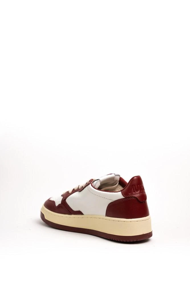 商品Autry|Medialist Low Sneakers In White/wine Bicolor Leather,价格¥1644,第2张图片详细描述