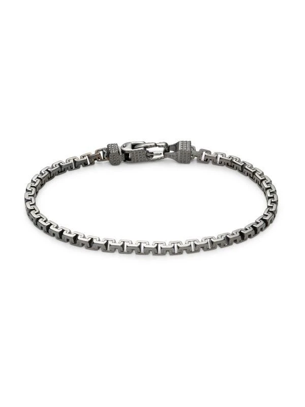商品Effy|Black Rhodium-Plated Sterling Silver Greek Box Chain Bracelet,价格¥1364,第1张图片