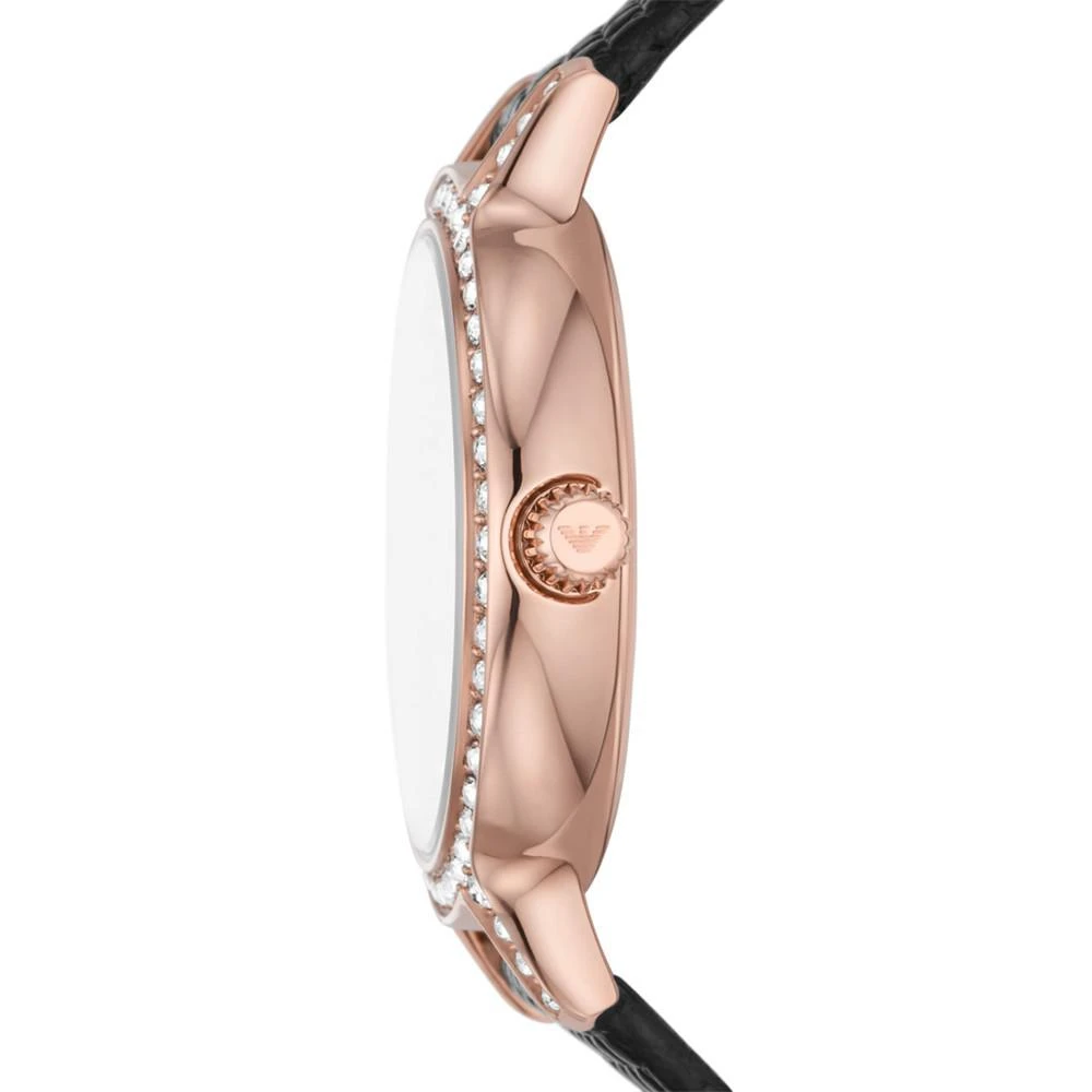 商品Emporio Armani|Women's Black Leather Strap Watch 32mm,价格¥1615,第2张图片详细描述