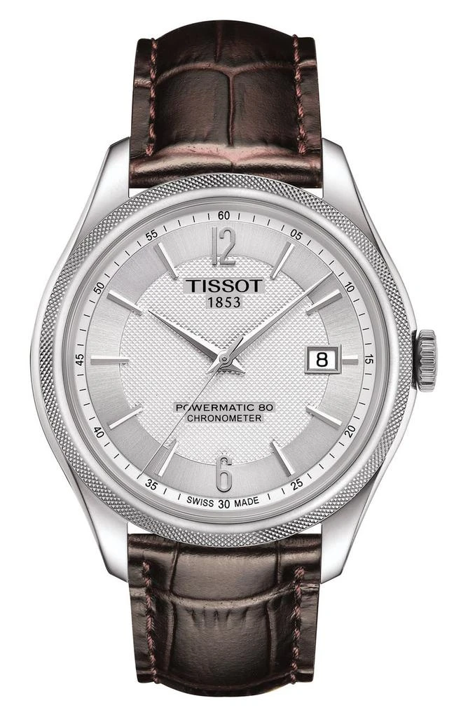 商品Tissot|Men's Ballade Powermatic 80 COSC Croc Embossed Leather Strap Watch, 39mm,价格¥4551,第1张图片
