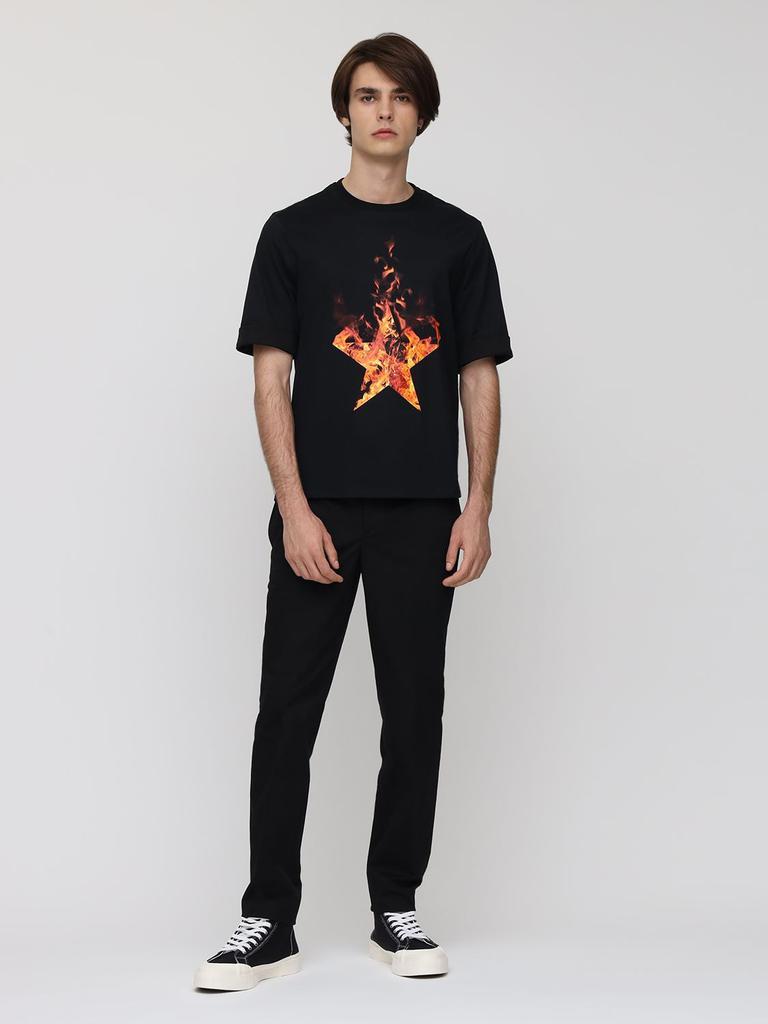 商品Neil Barrett|Fired Star Print Cotton Jersey T-shirt,价格¥1410,第3张图片详细描述