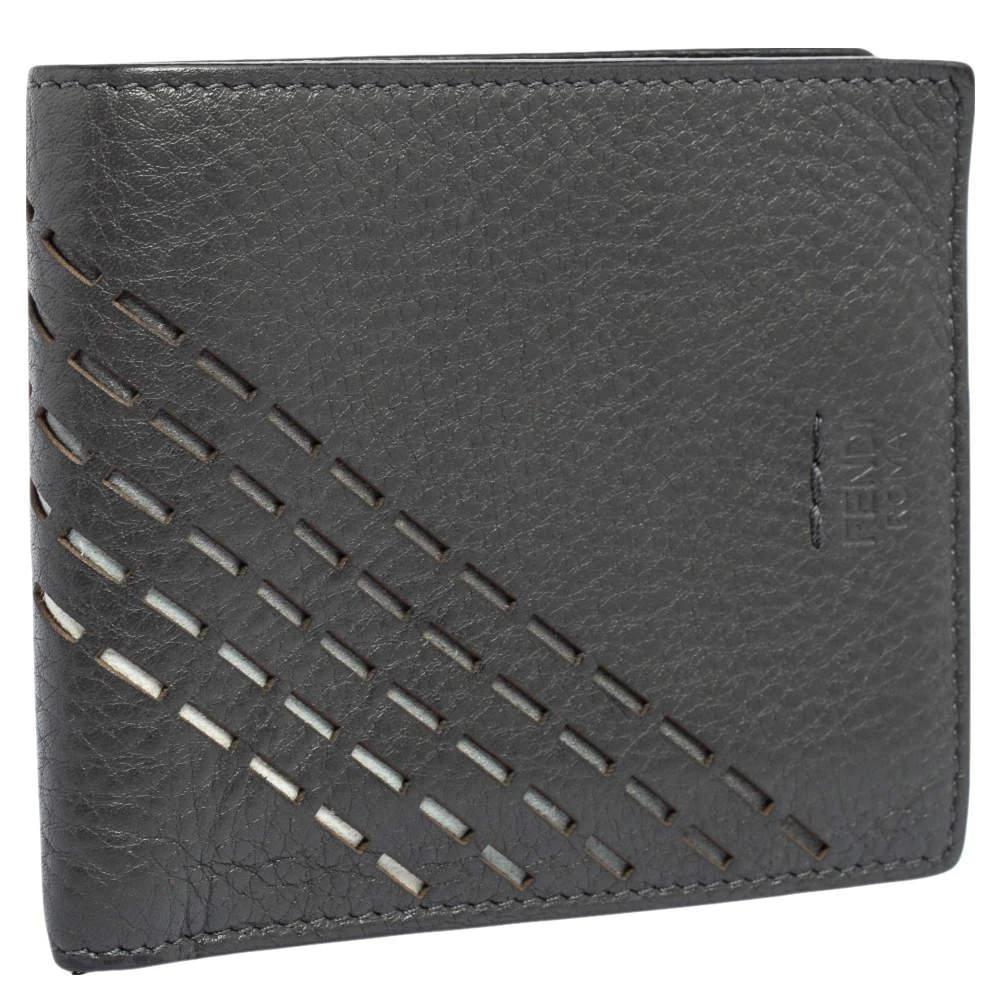 Fendi Grey Leather Cut Out Bifold Wallet 商品