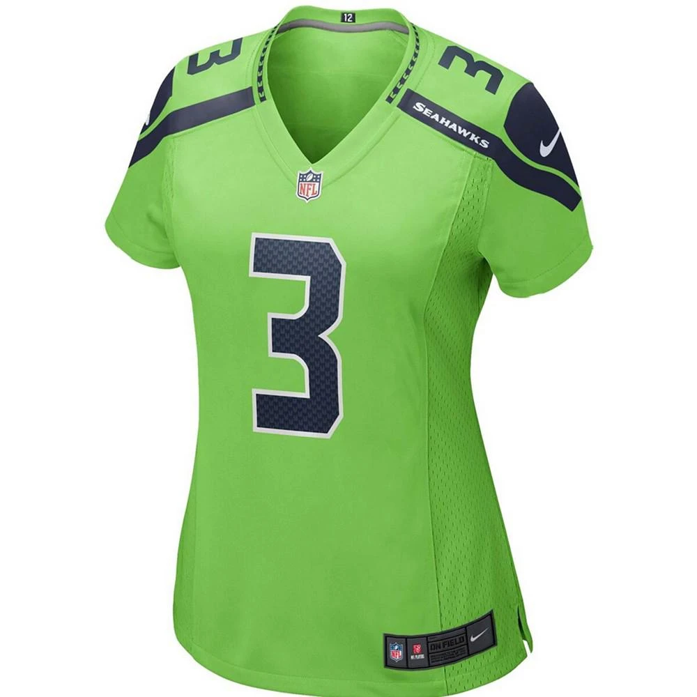 Nike Women's Russell Wilson Neon Green Seattle Seahawks Alternate Game Jersey 3