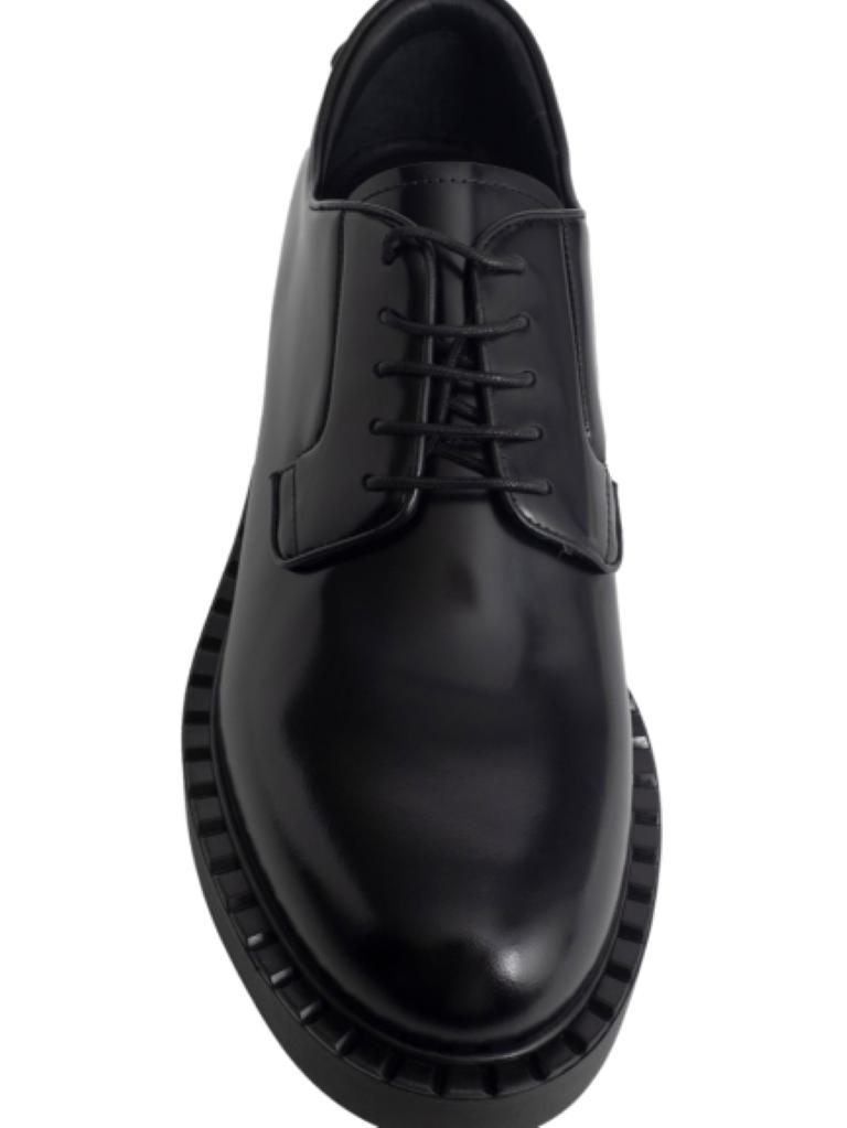 PRADA women's black leather brushed leather derby shoes商品第3张图片规格展示