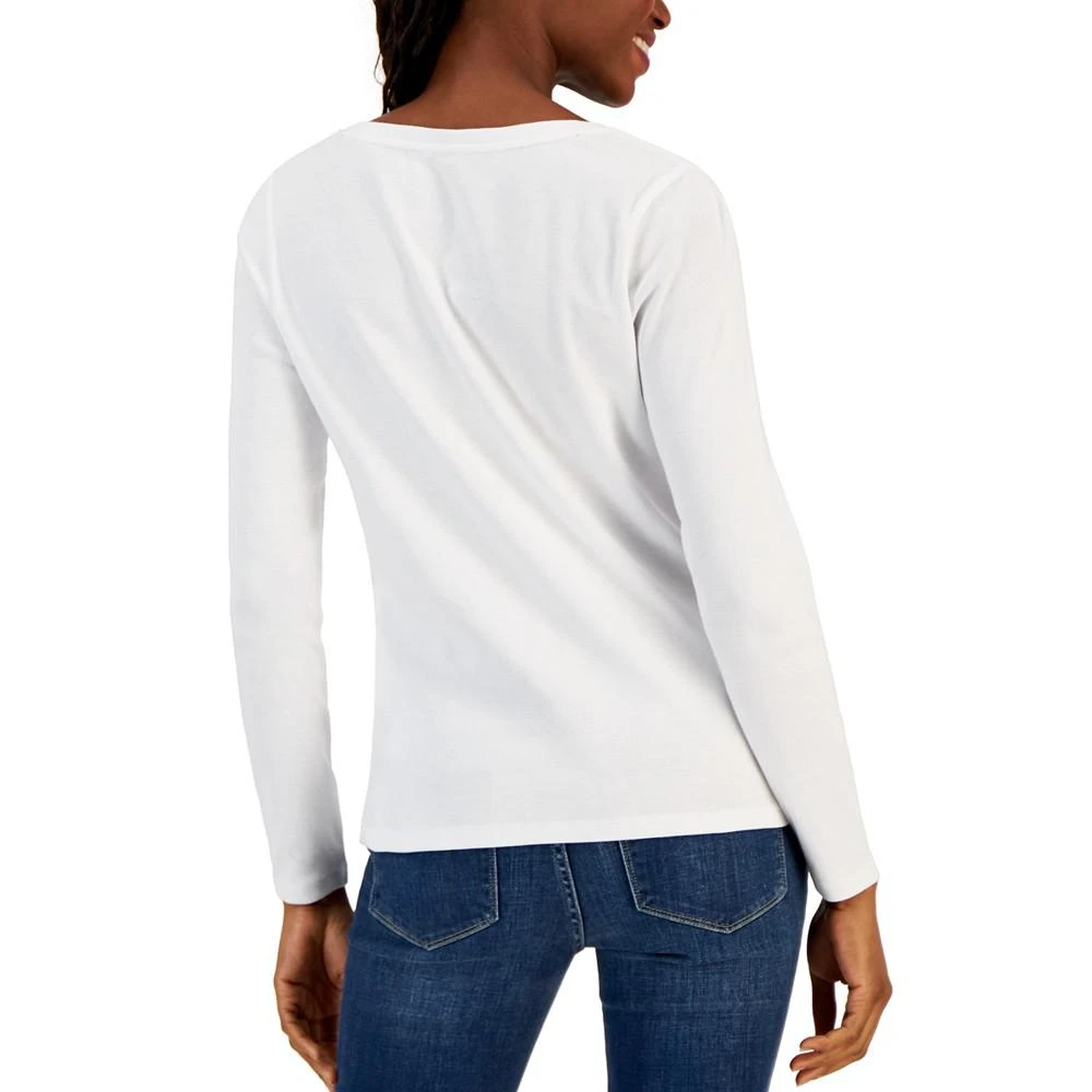 商品Charter Club|Women's Cotton Long-Sleeve T-Shirt, Created for Macy's,价格¥55,第2张图片详细描述