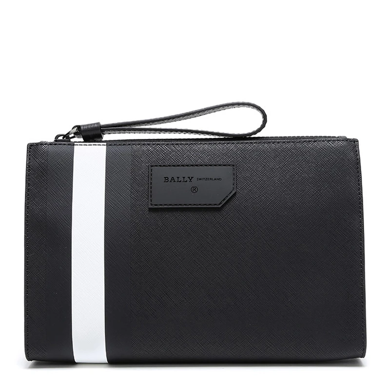 商品Bally|Bally 巴利 男士黑色格纹装饰手拿包 6224070,价格¥2058,第1张图片