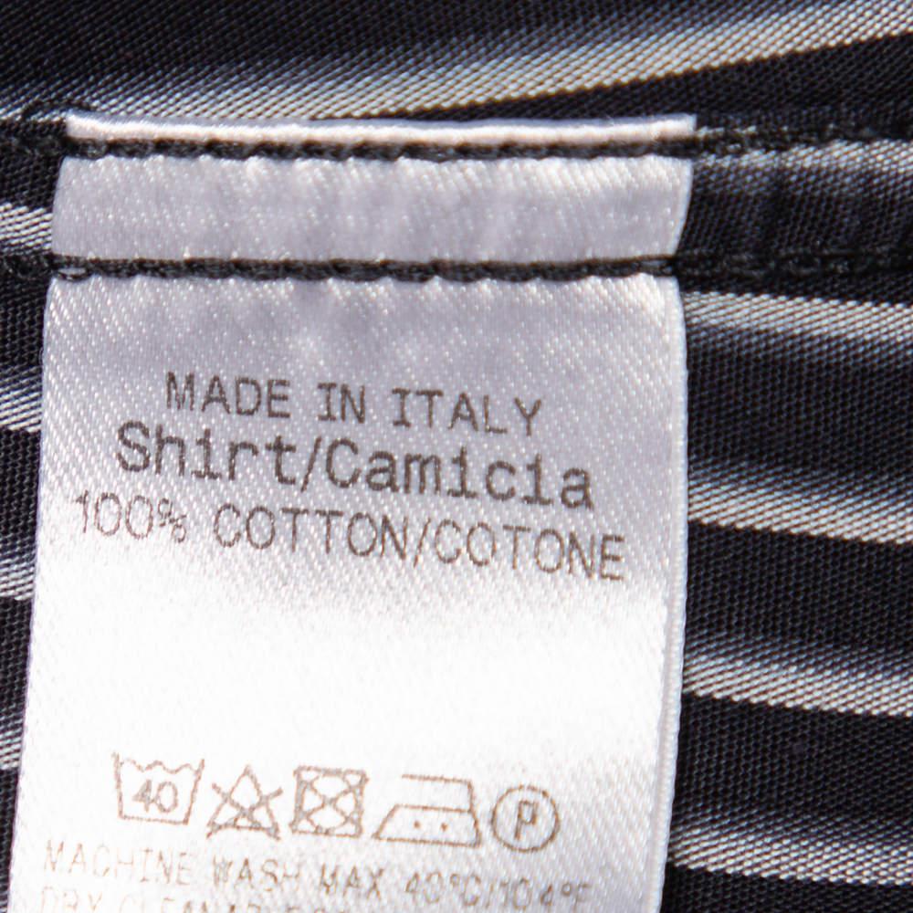 Gucci Black Striped Cotton Button Front Shirt S商品第6张图片规格展示