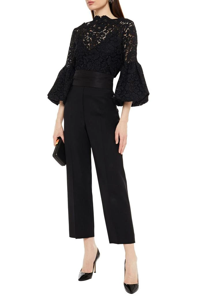 商品Oscar de la Renta|Faille-paneled wool-blend twill straight-leg pants,价格¥1934,第4张图片详细描述