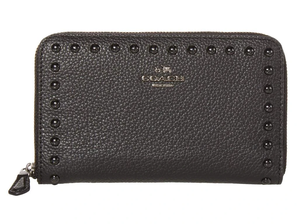 商品Coach|Lacquer Rivets Medium Zip Around,价格¥715,第1张图片