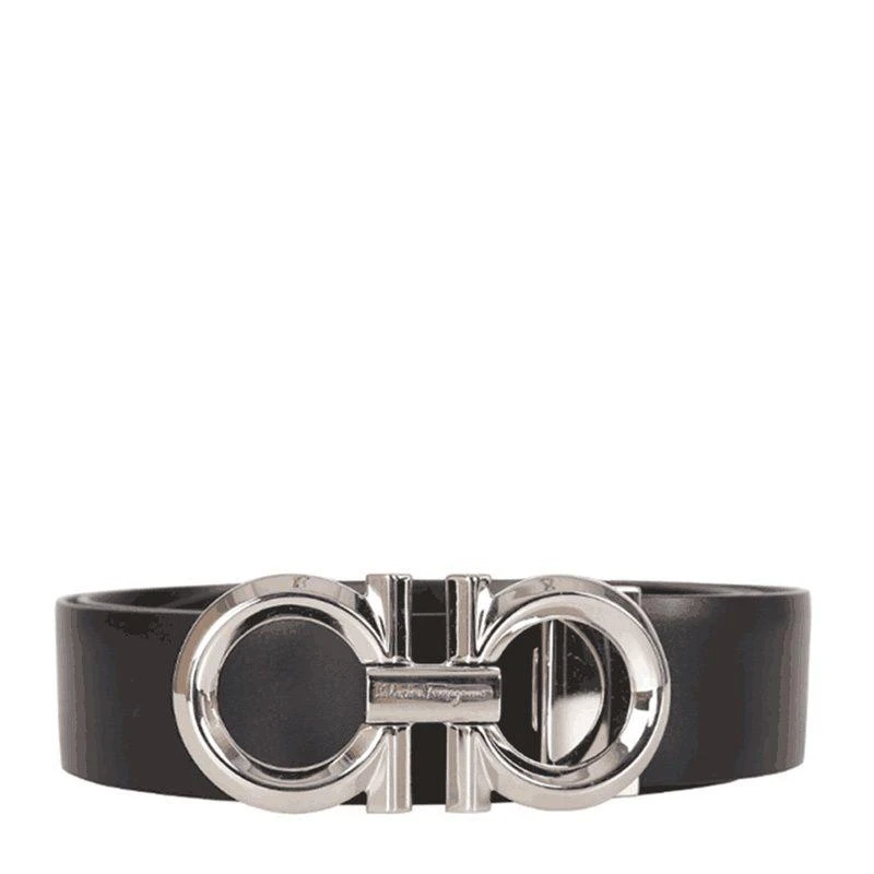 商品Salvatore Ferragamo|香港直邮Salvatore Ferragamo 菲拉格慕 男士黑色牛皮腰带 67 993,价格¥6021,第2张图片详细描述
