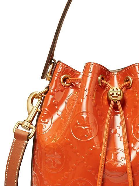 商品Tory Burch|T Monogram Embossed Patent Leather Bucket Bag,价格¥4248,第6张图片详细描述